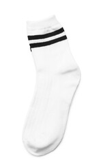 Pair of socks isolated on white, top view