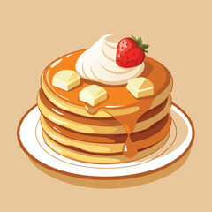 pancakes illustration of fritters with butter