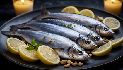 Fresh Raw Fish with Lemon and Cashews