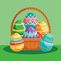 easter eggs in a basket