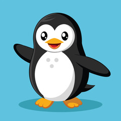 Penguin flat vector illustration