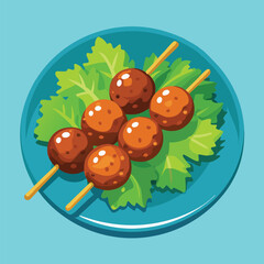 Grilled bakso food of Indonesia