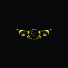 Luxury Winged Badge with Monogram