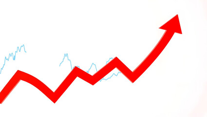 Upward Trend Data Visualization of Growth and Fluctuation