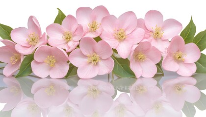 Obraz premium Pink Blossoms, Reflection, White