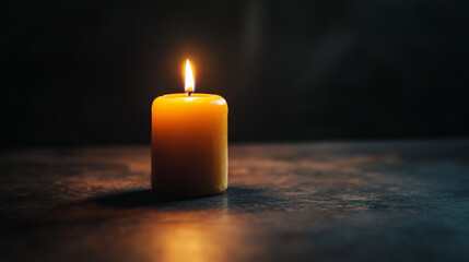 burning candle in the dark