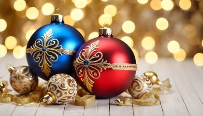 Elegant Christmas Ornaments with Golden Lights
