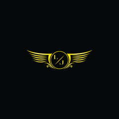 Obraz premium Luxury Winged Badge with Monogram