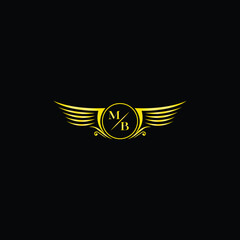 Luxury Winged Badge with Monogram