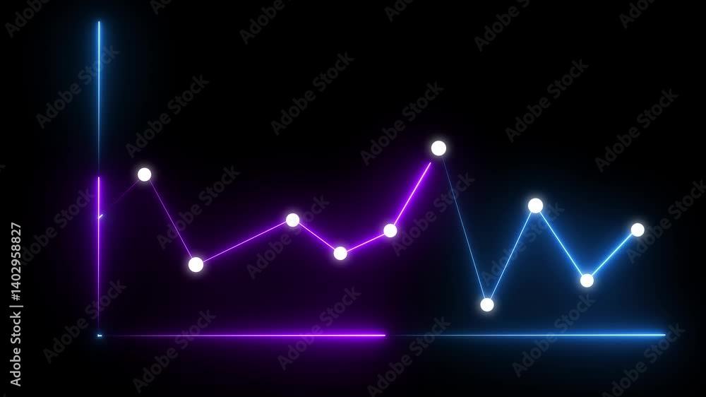 Aufkleber stock market graph on laptop screen for business or economic concept. glowing digital financial grap