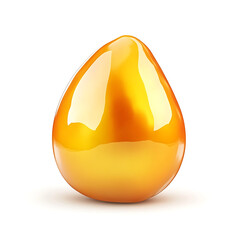 A golden mango with smooth, vibrant skin, isolated white background