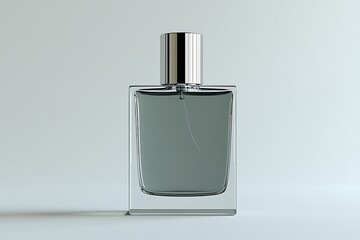 Elegant perfume bottle with sleek design and minimalistic presentation