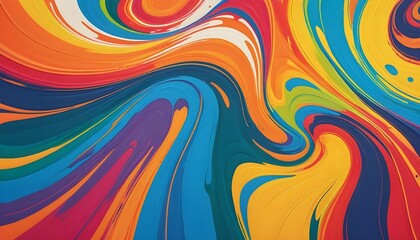 Abstract Swirling Rainbow Colors