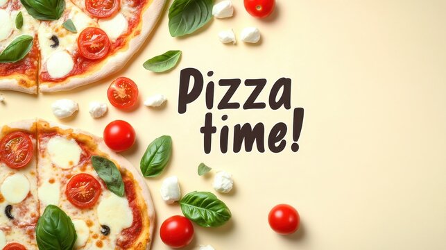 Pizza time with delicious homemade pizzas and fresh ingredients