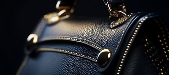 Stylish close-up of a luxury handbag under soft lighting, ideal for brand placement.
