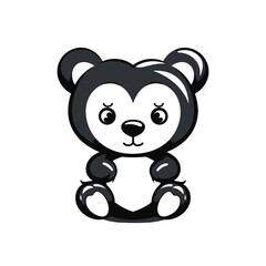 Cute baby bear, a brown cartoon animal illustration full of love and fun