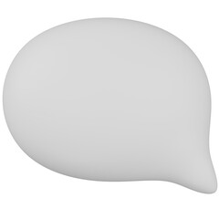 3d render white speech bubble icon 