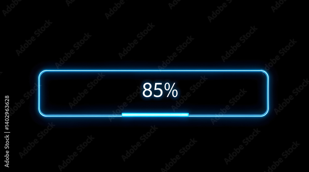 Poster sleek futuristic glowing blue loading bar interface design