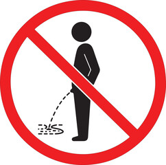 NO PEEING sign. Vector illustration


