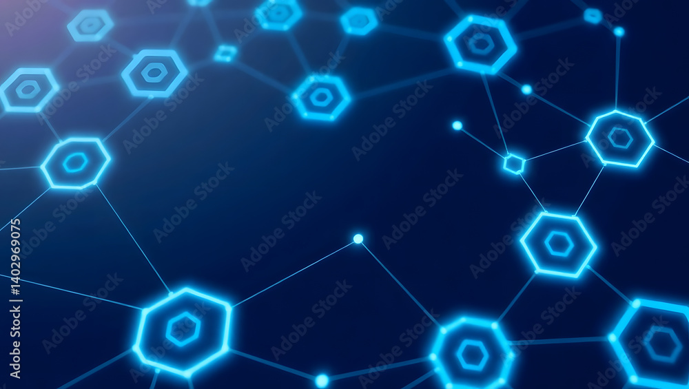 Poster futuristic digital hexagon network background abstract glow