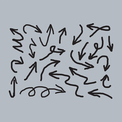 Hand drawn arrows collection Set simple flat arrows isolated on white background. Arrow mark icons and arrow paint. Stock vector file download | Any changes can be possible