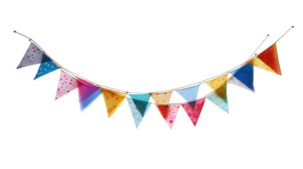 Fototapeta premium Flag Triangles celebration pennant on transparent background