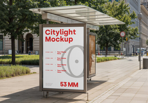Citylight Poster PSD Mockup