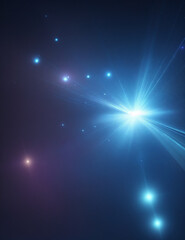 abstract blue background with stars - abstract blue background with light flashes - Generative AI