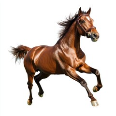 Obraz premium Full shot of a galloping chestnut horse