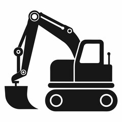 excavator on a white background