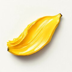 A perfectly peeled banana with smooth yellow skin and ripe flesh, isolated white background, hyperrealism art style