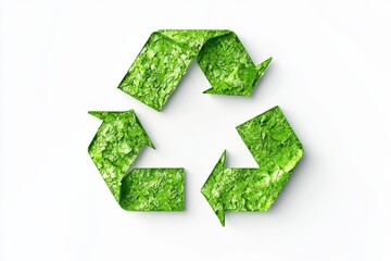 Green recycle symbol art concept on white background 