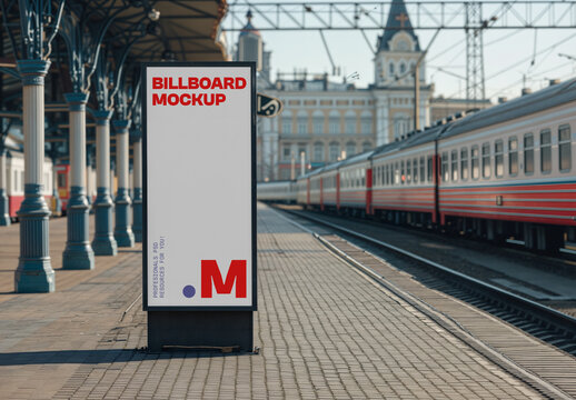 Vertical Citylight on Platform Mockup