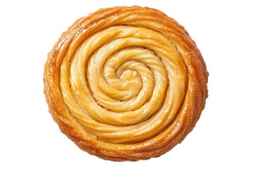 Delicious pastry roll close up shot on white background