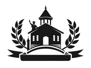 Silhouette church icon vector illustration shows a religious building with a cross on its roof, a simple vector symbol of faith and architecture