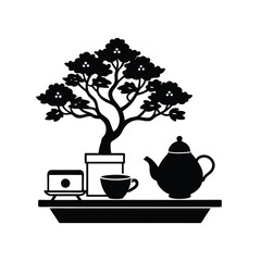 set of black tea cups