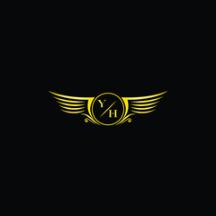 Luxury Winged Badge with Monogram