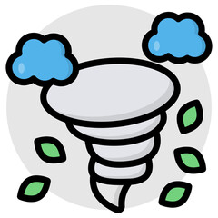 A flat design icon of typhoon 
