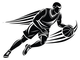 Vector illustration of sport silhouettes shows football player silhouette, hockey player silhouette, and another football player silhouette