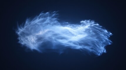A luminous blue ethereal cloud formation in a dark sky
