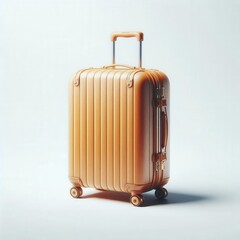 Modern suitcase front angle, clean white background, isolated object. 