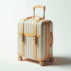 Modern luggage angle view, clean space for easy cropping.