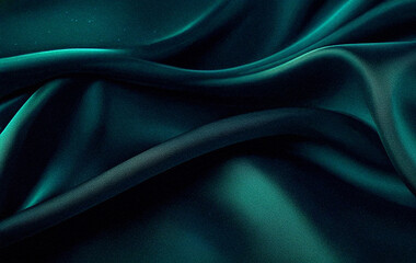 Obraz premium Deep emerald green background with silk satin textures, shimmering glitter highlights, and soft folds, ideal for elegant and luxurious design projects.