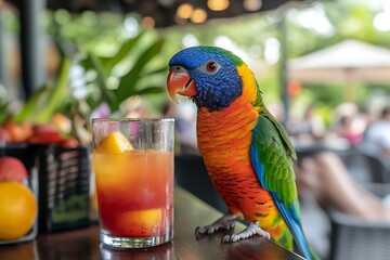 Parrot Drinks Juice Outdoor