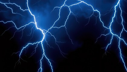 blue lightning bolts illuminate dark night sky nature raw and electrifying power