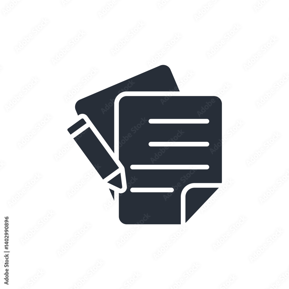 Poster content writing icon. vector.editable stroke.linear style sign for use web design,logo.symbol illust
