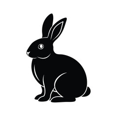 bunny sitting vector silhouette 