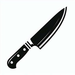 Fototapeta premium Chef Knife Illustration Black and White suitable for digital asset library