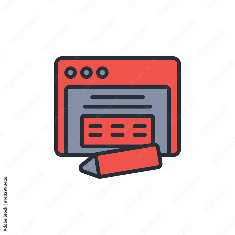 Poster blog icon. vector.editable stroke.linear style sign for use web design,logo.symbol illustration.