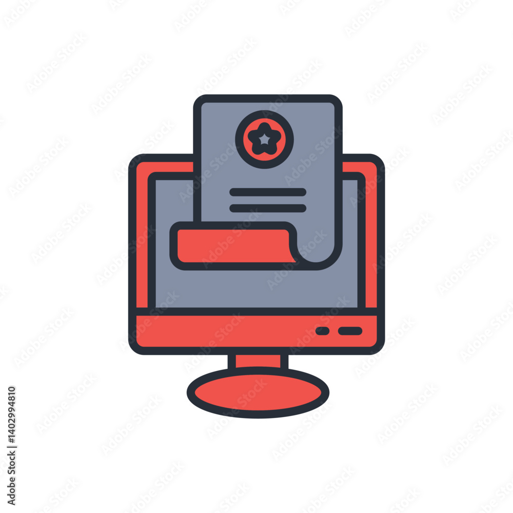 Poster blogging icon. vector.editable stroke.linear style sign for use web design,logo.symbol illustration.